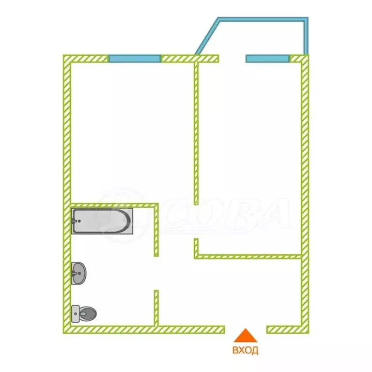 1-комнатная квартира: Тюмень, Широтная улица, 125 (43 м) - Фото 2