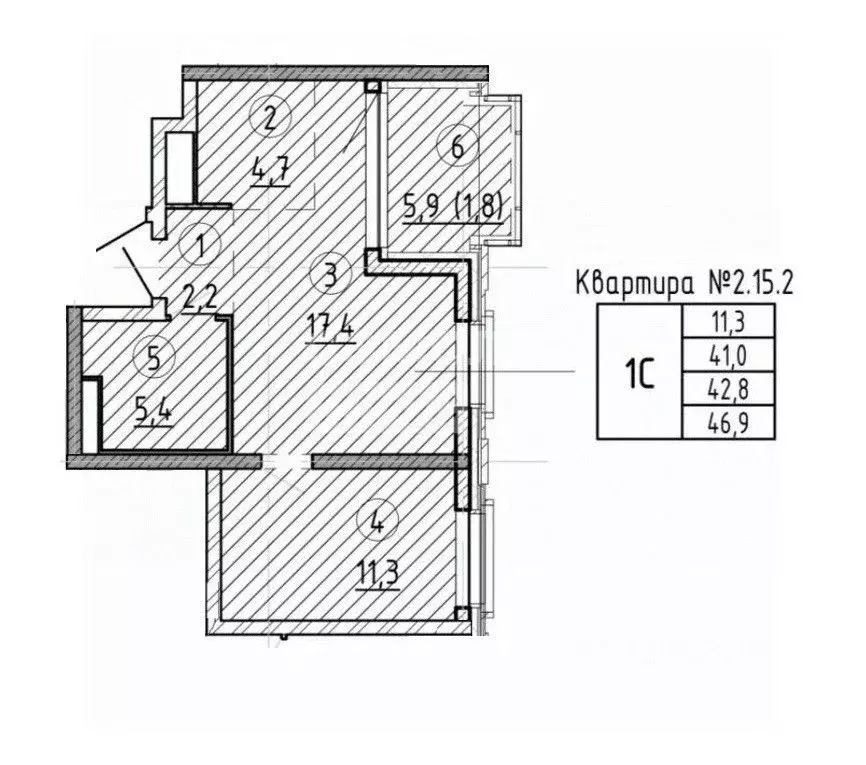 1-к кв. Москва Огородный проезд, вл20 (70.0 м) - Фото 2
