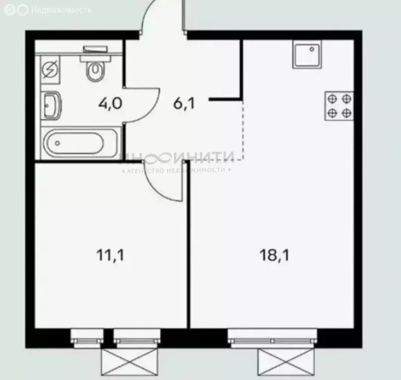 1-комнатная квартира: Балашиха, Реутовская улица, 6 (36 м) - Фото 2