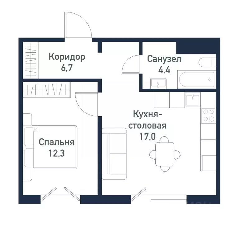 1-к кв. Челябинская область, Челябинский городской округ, пос. ... - Фото 0