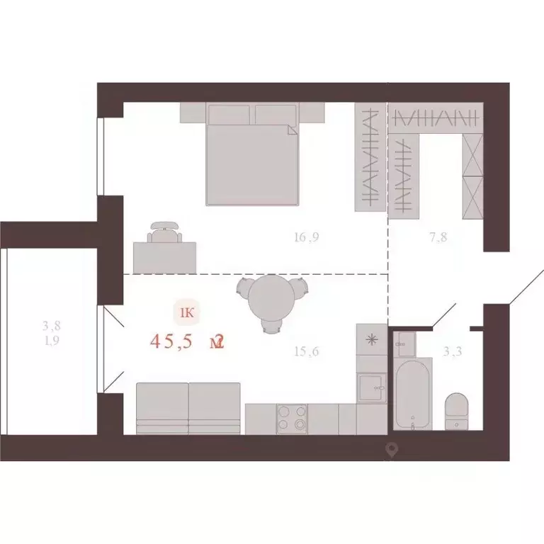 1-к кв. Алтайский край, Новоалтайск ул. Южсиба, 52А (45.5 м) - Фото 1