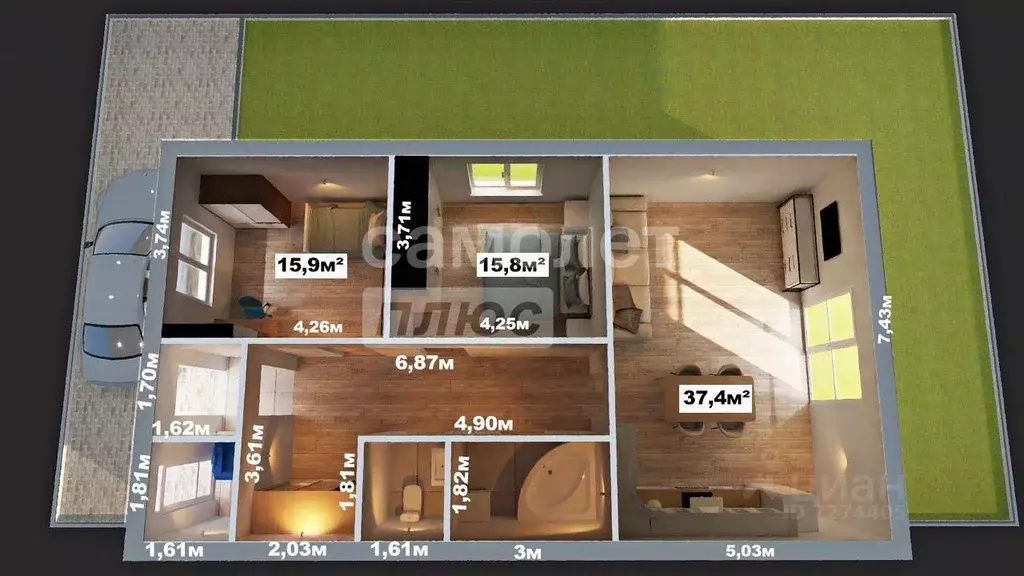 Таунхаус в Самарская область, Ставропольский район, с. Подстепки ул. ... - Фото 2