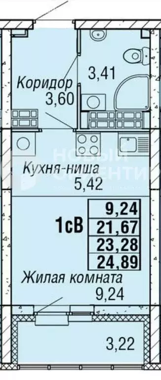 Квартира-студия: Екатеринбург, улица Софьи Перовской, 104 (21.7 м) - Фото 2