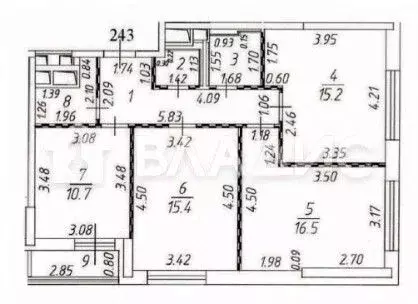 3-к кв. Московская область, Красногорск ул. Тенистых Аллей, 3к3 (75.2 ... - Фото 2
