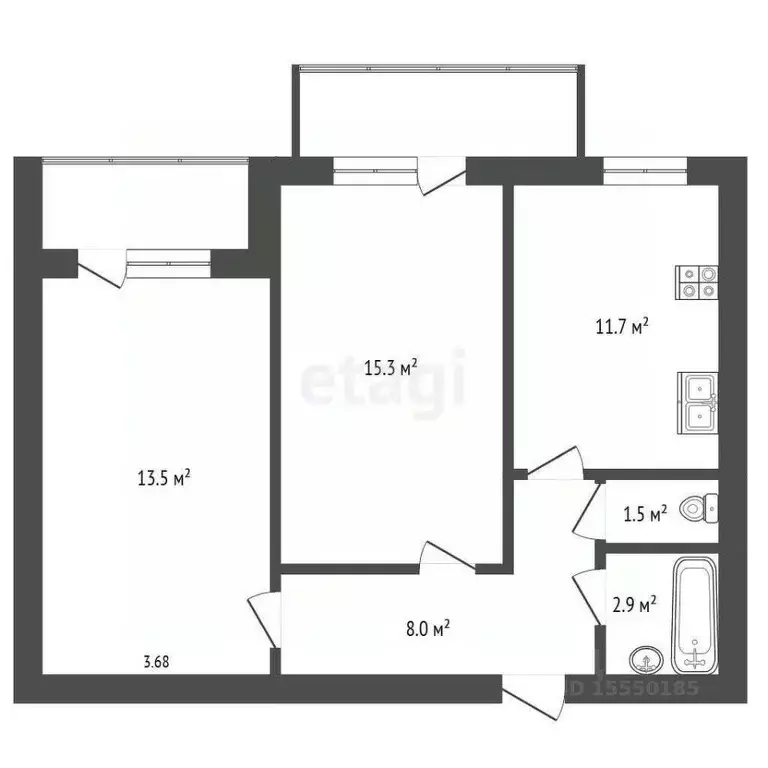 2-к кв. Самарская область, Самара Ново-Садовая ул., 353В (70.0 м) - Фото 0