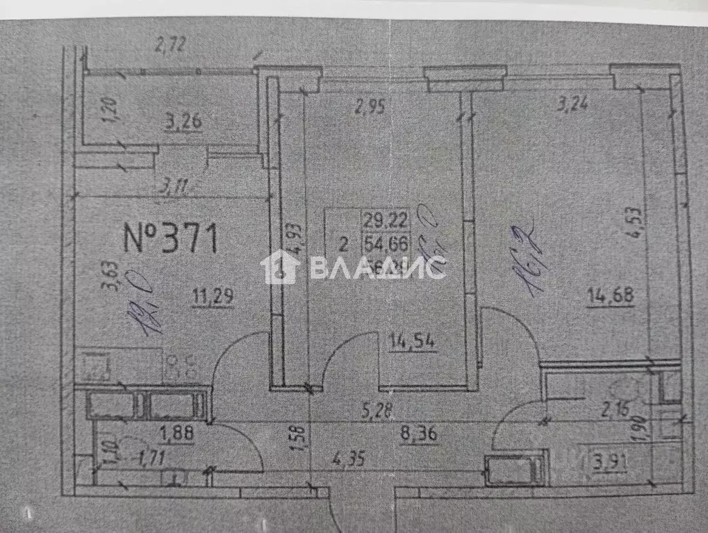 2-к кв. Санкт-Петербург пос. Шушары, Школьная ул., 17 (58.4 м) - Фото 2