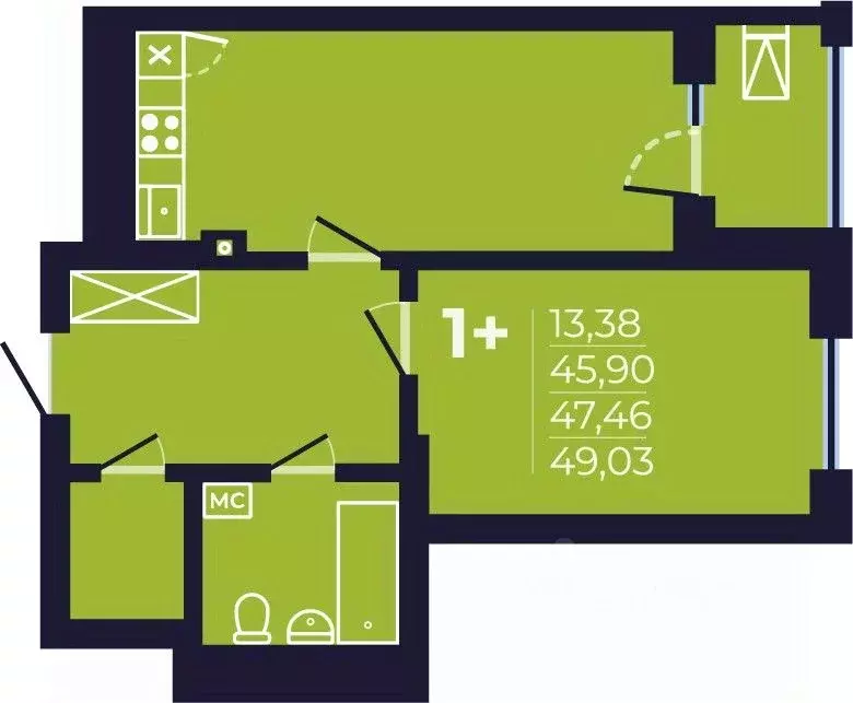 1-к кв. Башкортостан, Уфа ул. Майора Доставалова, 11 (47.6 м) - Фото 0