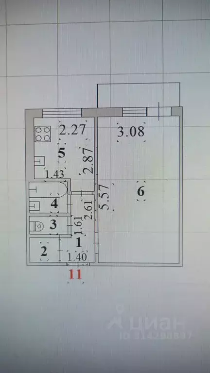 1-к кв. Липецкая область, Липецк ул. 8 Марта, 24/2 (29.0 м) - Фото 0