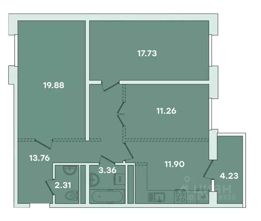 3-к кв. Иркутская область, Иркутск ул. Петрова, 18 (87.28 м) - Фото 0