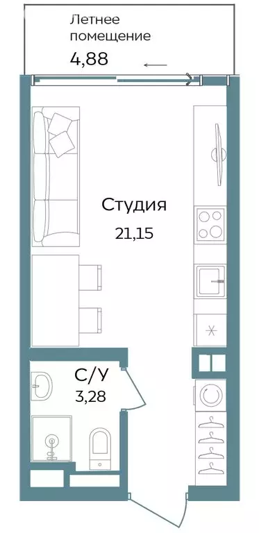 Квартира-студия: Республика Крым, Саки, курортный кластер Темпо (29.31 ... - Фото 0