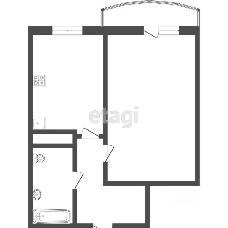 1-к кв. Тюменская область, Тюмень ул. Героев Космоса, 21 (34.8 м) - Фото 1