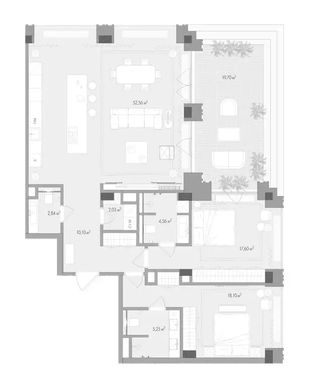2-комнатная квартира: Москва, Садовая-Сухаревская улица, 14с1 (121.6 ... - Фото 0