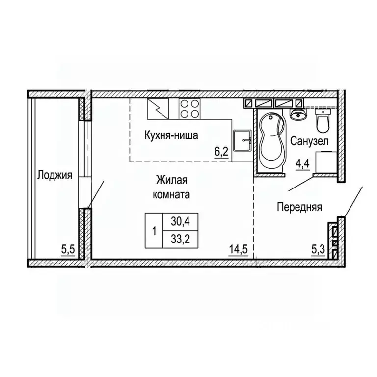 1-к кв. Приморский край, Владивосток На Черняховского жилой квартал,  ... - Фото 1