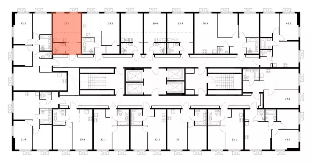 Квартира-студия, 25,4 м, 18/28 эт. - Фото 1