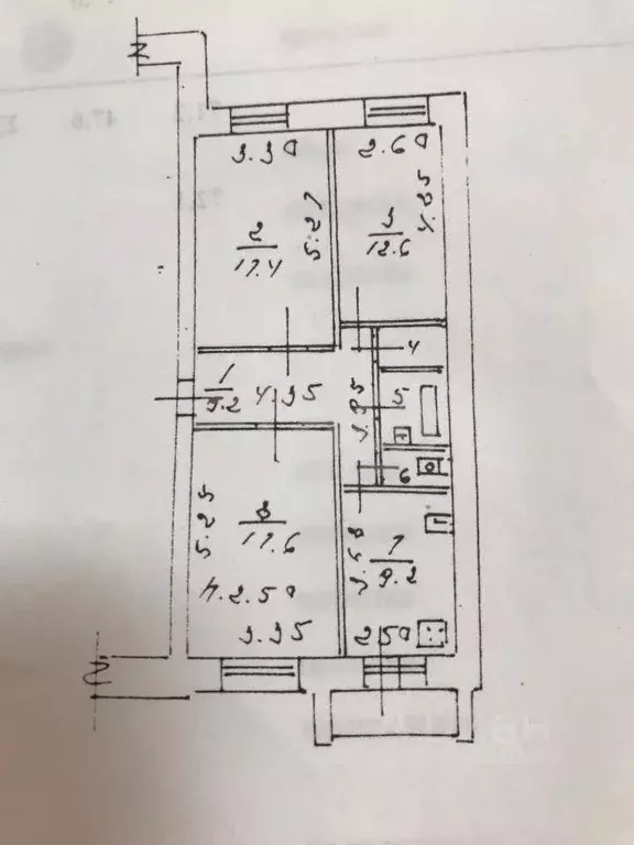 3-к кв. Липецкая область, Липецк ул. Циолковского, 30/4 (72.1 м) - Фото 2