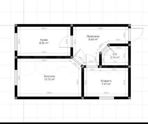 2-комнатная квартира: Нальчик, улица Меликьянца, 3 (42 м) - Фото 2