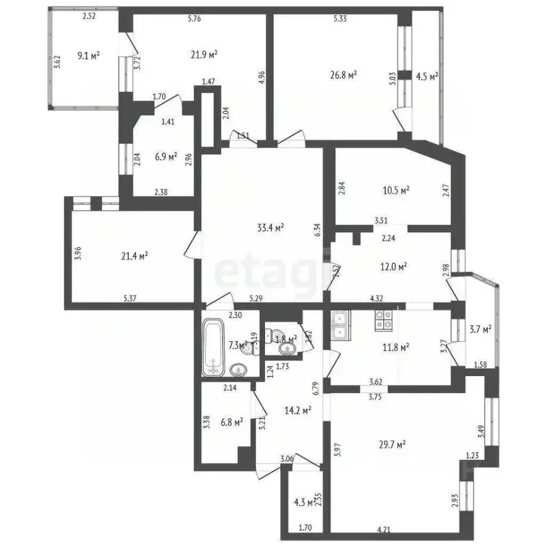 6-к кв. Ростовская область, Ростов-на-Дону Лермонтовская ул., 22/5-9 ... - Фото 2