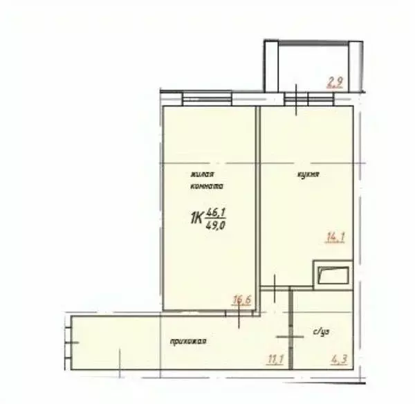 1-к кв. Московская область, Пушкинский городской округ, Лесной пгт ул. ... - Фото 2