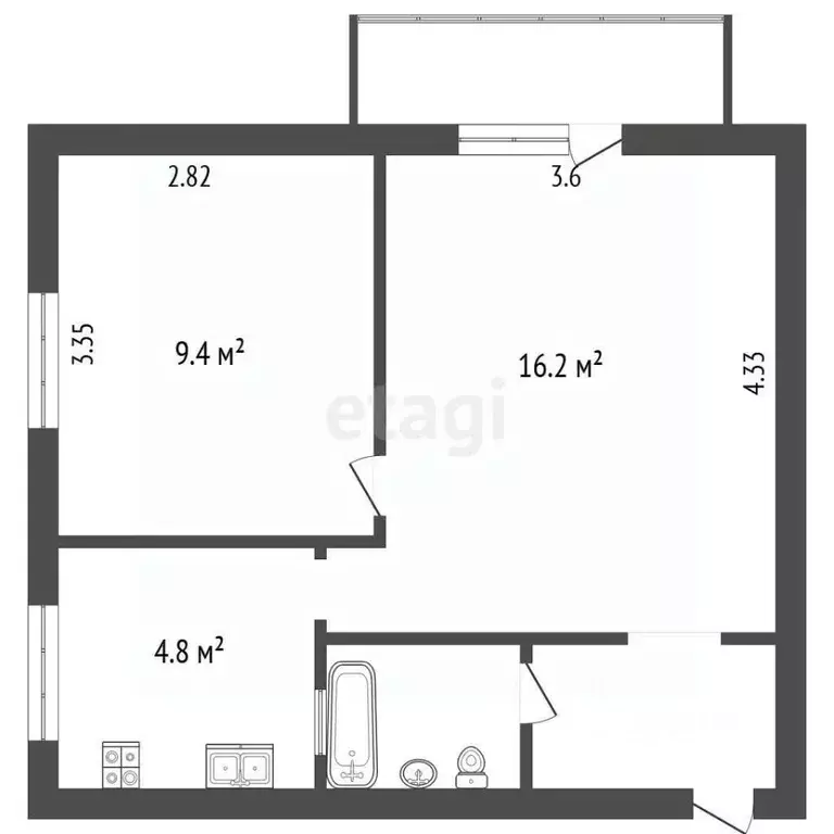 2-к кв. Москва Мичуринский просп., 8К2 (35.6 м) - Фото 2