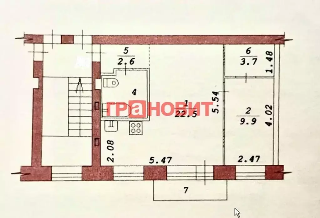 2-к кв. Новосибирская область, Новосибирск ул. Мичурина, 31 (43.3 м) - Фото 1