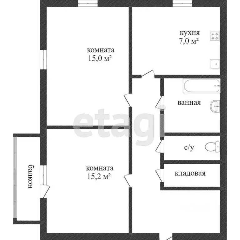 2-к кв. Костромская область, Кострома Советская ул., 92 (57.7 м) - Фото 1