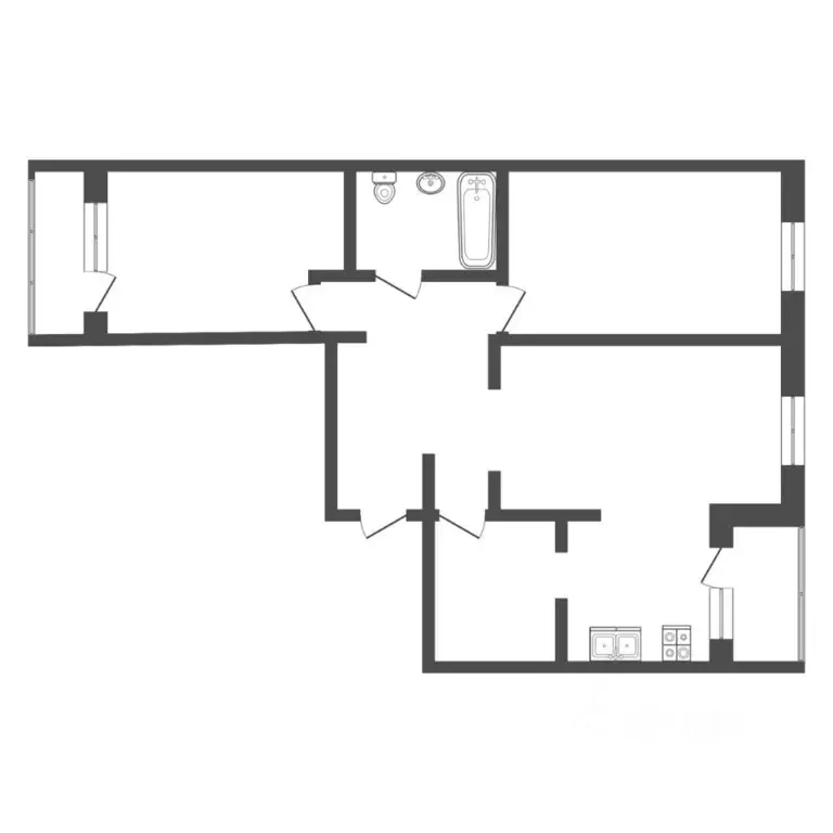3-к кв. Тюменская область, Тюмень ул. 50 лет Октября, 57Б (82.5 м) - Фото 2