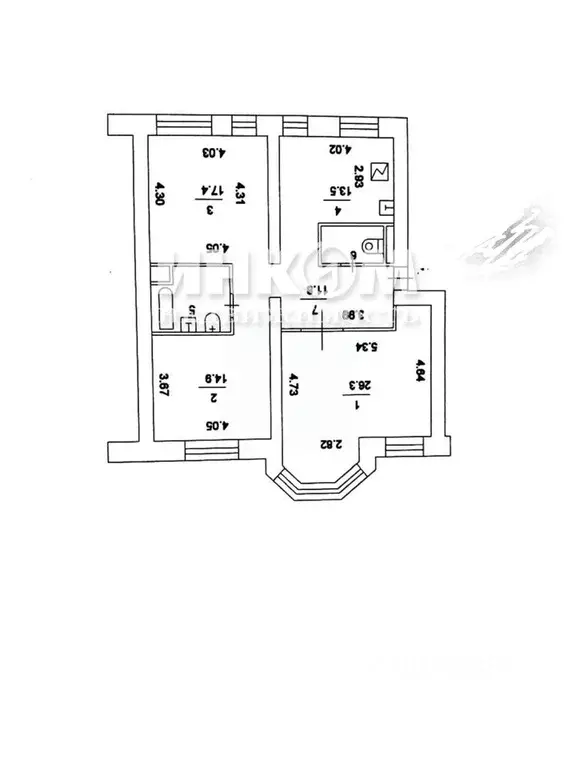 3-к кв. Москва ул. 5-я Сокольническая, 1 (91.8 м) - Фото 2
