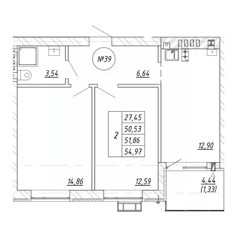 2-к кв. Калининградская область, Зеленоградск пос. Малиновка,  (54.97 ... - Фото 1