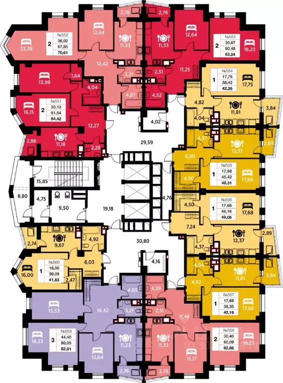 2-к кв. Калининградская область, Калининград ул. Гайдара, 94 (62.85 м) - Фото 1