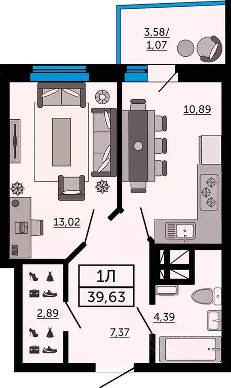 1-к кв. Ростовская область, Ростов-на-Дону Донской Арбат жилой ... - Фото 0