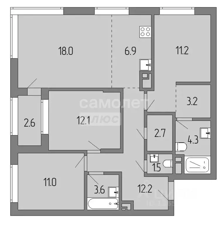 3-к кв. Башкортостан, Уфа ул. Энтузиастов, 7 (84.4 м) - Фото 2