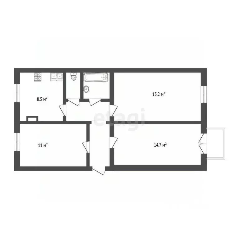 3-к кв. Москва Измайловский бул., 37 (62.0 м) - Фото 2