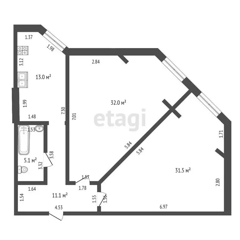 2-комнатная квартира: Анапа, улица Крылова, 113 (92.9 м) - Фото 1
