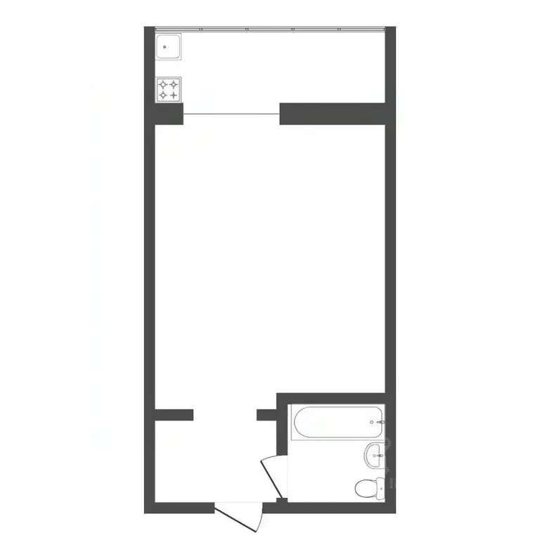 1-к кв. Тюменская область, Тюмень ул. Республики, 241 (18.0 м) - Фото 1
