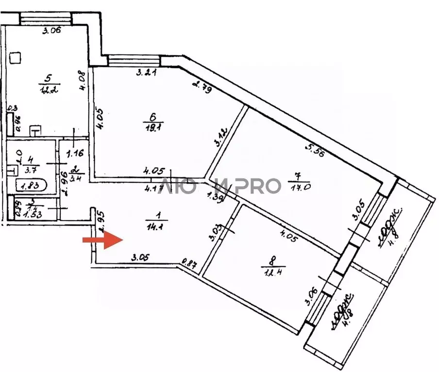3-к кв. Башкортостан, Уфа ул. Академика Королева, 2 (92.9 м) - Фото 2