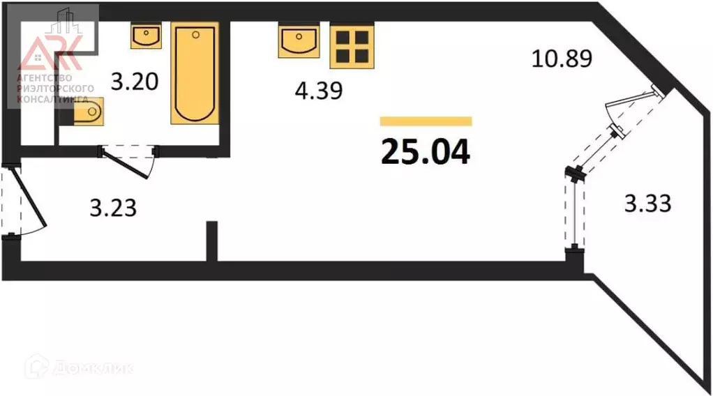 Продаётся квартира-студия, 25.04 м - Фото 1