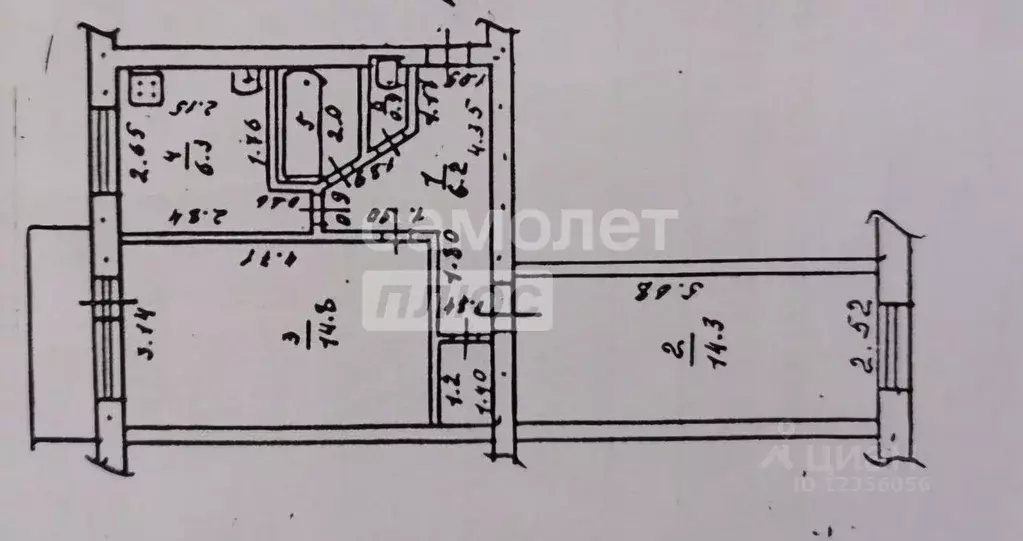 2-к кв. Оренбургская область, Бузулук 4-й мкр, 16 (45.7 м) - Фото 2