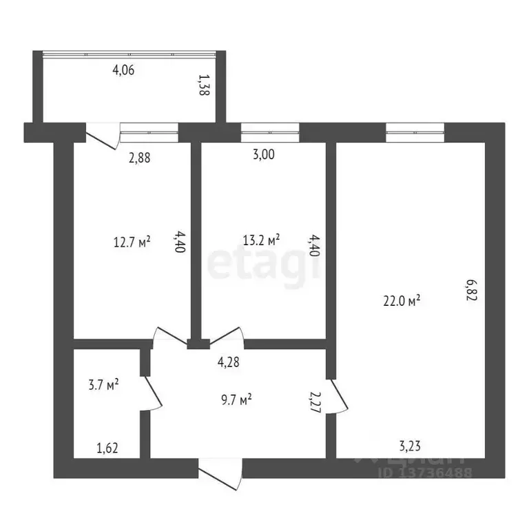 2-к кв. Амурская область, Благовещенск Краснофлотская ул., 77 (63.0 м) - Фото 1