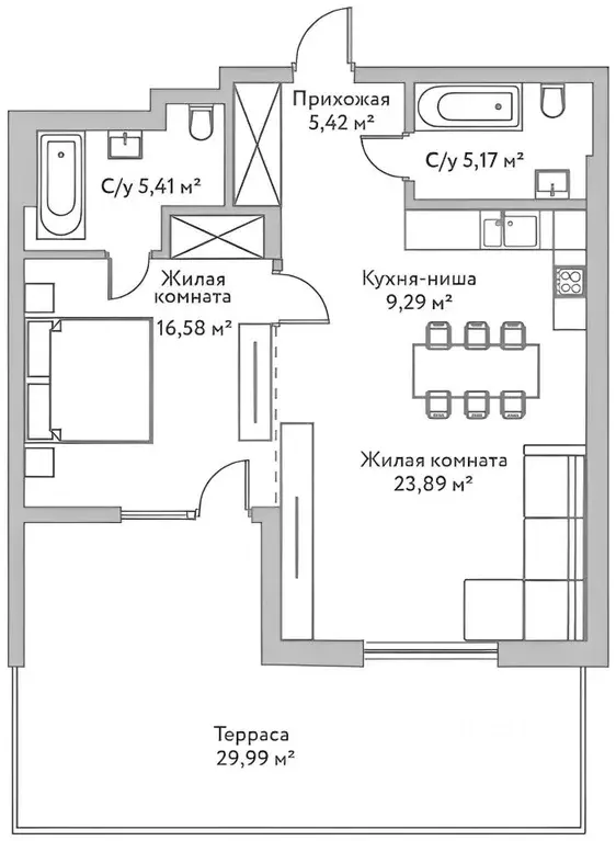 2-к кв. Новосибирская область, Новосибирск Дачное ш., 22/3 (67.7 м) - Фото 1