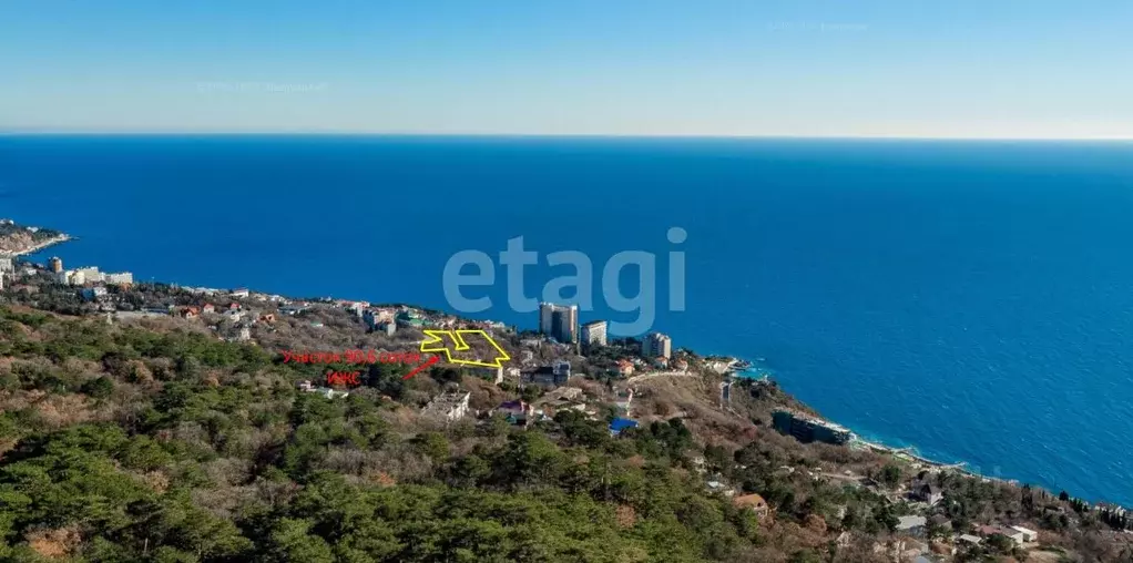 Участок в Крым, Ялта муниципальный округ, Кореиз пгт, пос. Мисхор  ... - Фото 1