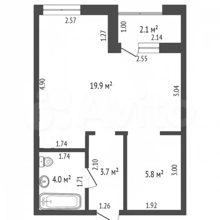 Квартира-студия, 33,3 м, 6/16 эт. - Фото 0