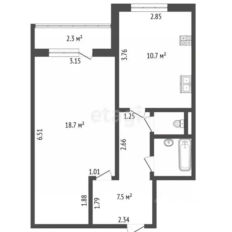 1-к кв. Санкт-Петербург пос. Шушары, Пушкинская ул., 48 (40.5 м) - Фото 2
