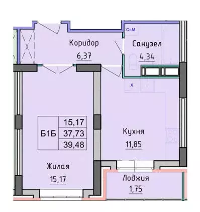 1-комнатная квартира: Ярославль, проспект Фрунзе, 56Д (39.48 м) - Фото 2