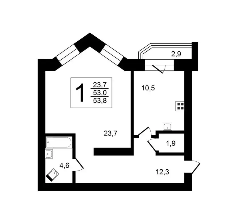 Квартира-студия: Владимир, улица Красная Горка, 29 (53.8 м) - Фото 1
