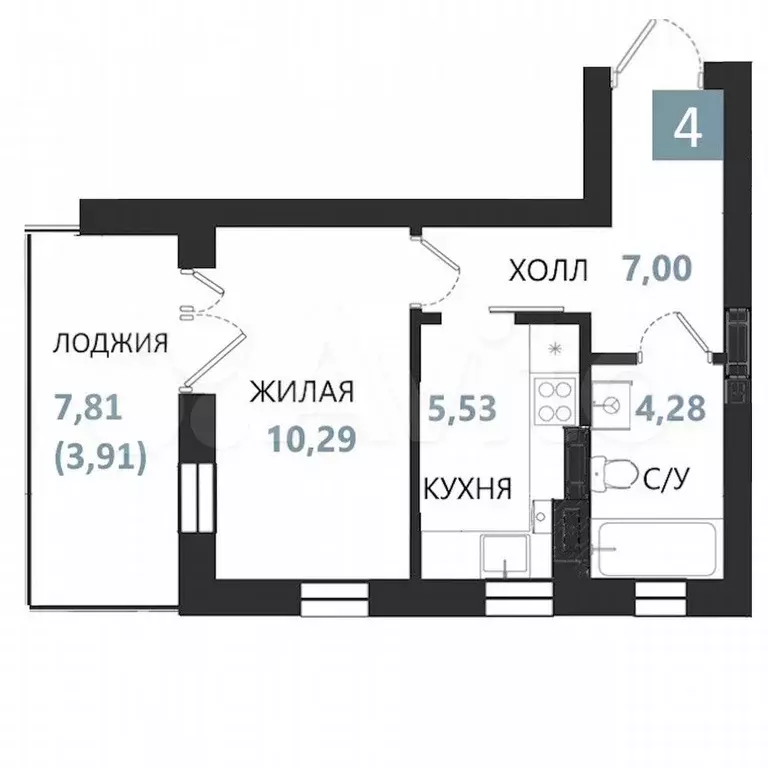 Квартира-студия, 31 м, 1/5 эт. - Фото 0