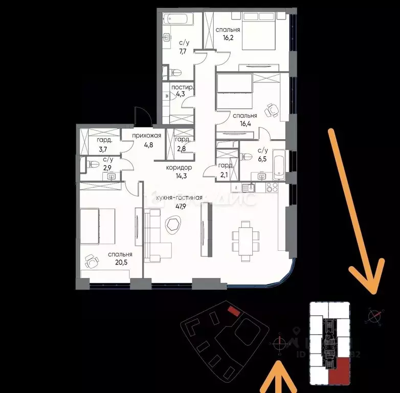 4-к кв. Москва ул. Нижние Мневники, 16к6 (149.9 м) - Фото 2