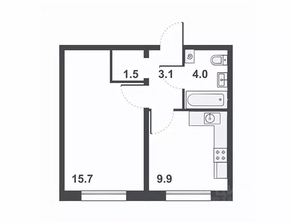 1-к кв. Кировская область, Киров бул. Прибрежный, 6 (34.2 м) - Фото 0