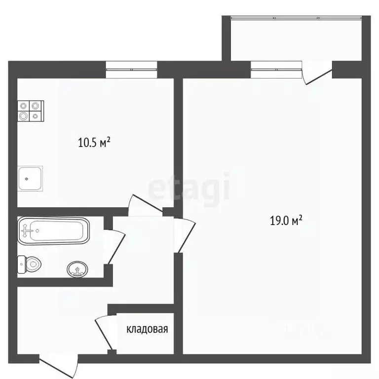 1-к кв. Ямало-Ненецкий АО, Губкинский 14-й мкр, 5 (41.8 м) - Фото 1