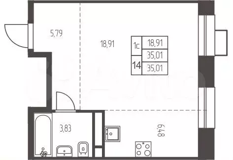 Квартира-студия, 35 м, 7/12 эт. - Фото 0