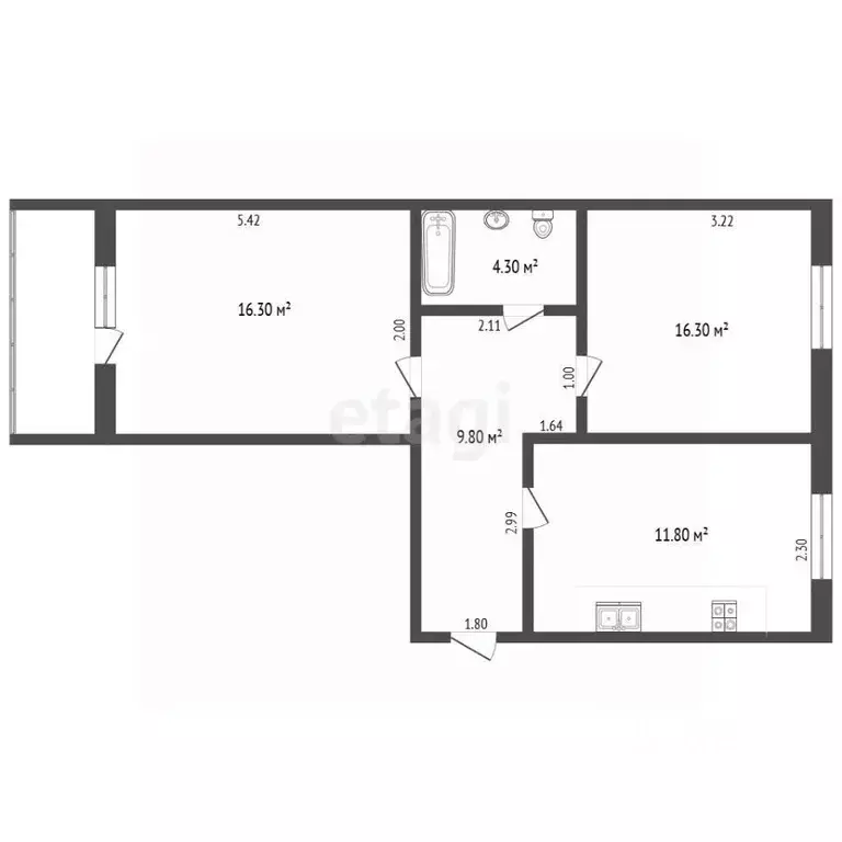 2-к кв. Нижегородская область, Выкса ул. старшего матроса Астахова, 9 ... - Фото 1